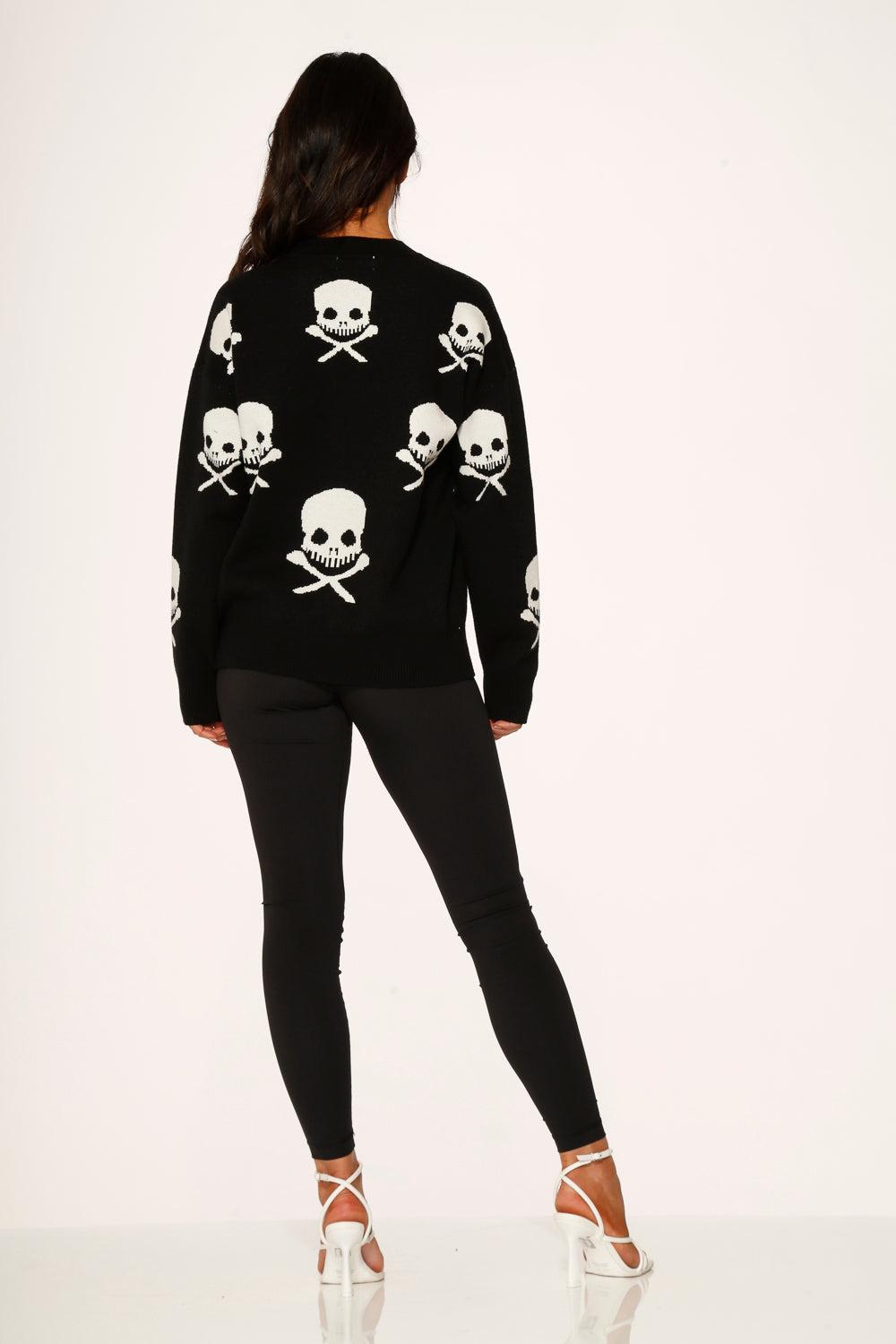 Black Skulls Sweater Product Image