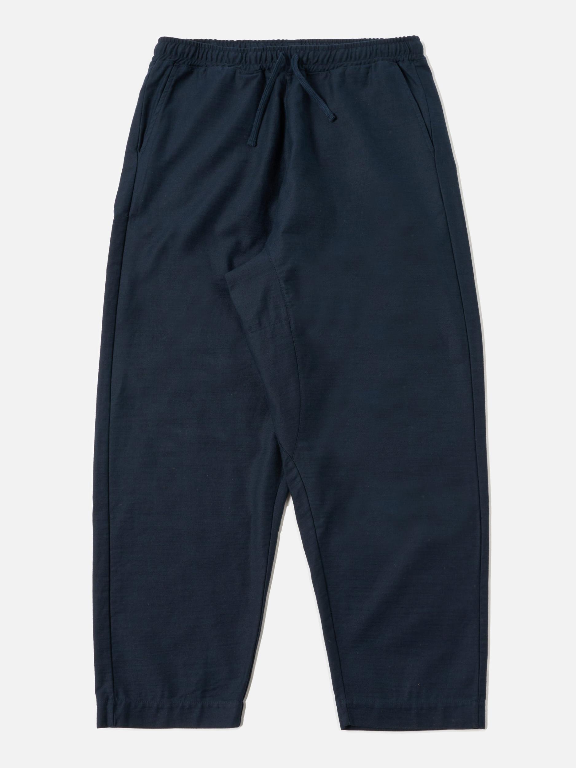 Universal Works Braga Pant in Navy Slub Sateen Product Image