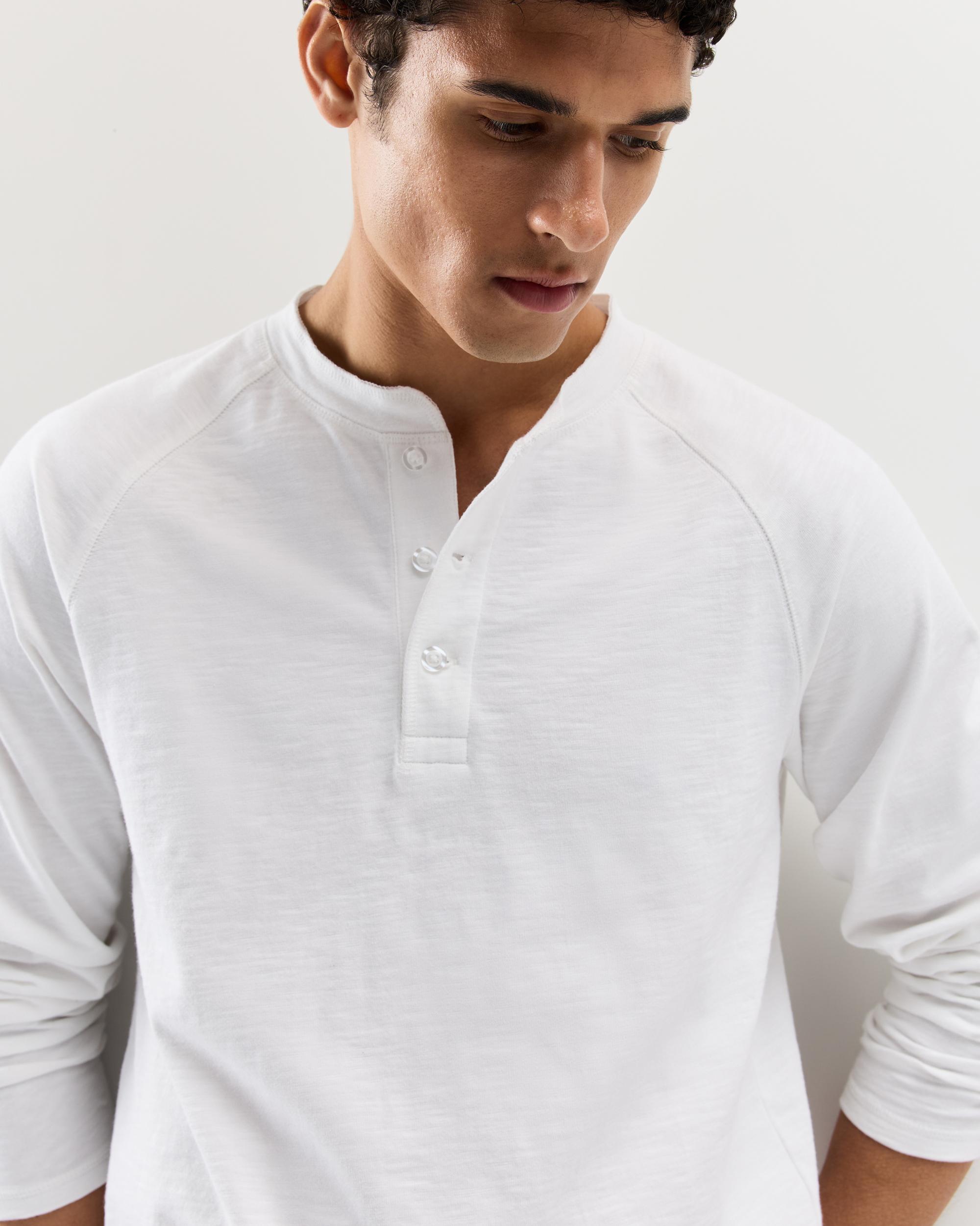 Quince | Men's Slub Long Sleeve Henley Organic Cotton Product Image