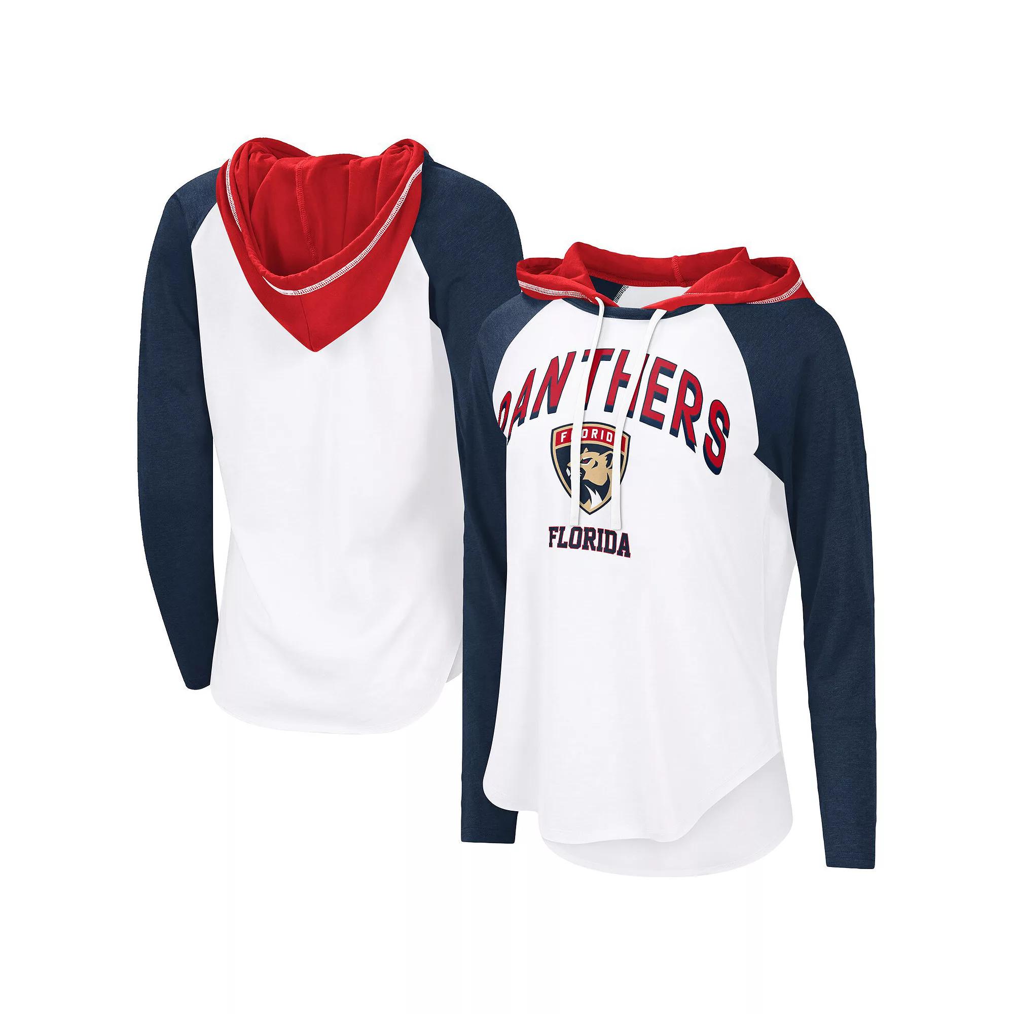 Women's G-III 4Her by Carl Banks  White Florida Panthers VIP Raglan Long Sleeve Hoodie T-Shirt, Size: 2XL, Pnt White Product Image