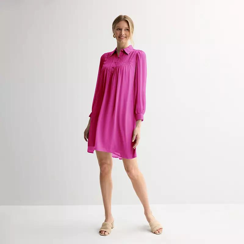 Petite Nine West Swing Pintuck Dress, Women's, Size: Medium Petite, Orchid Landscape Product Image