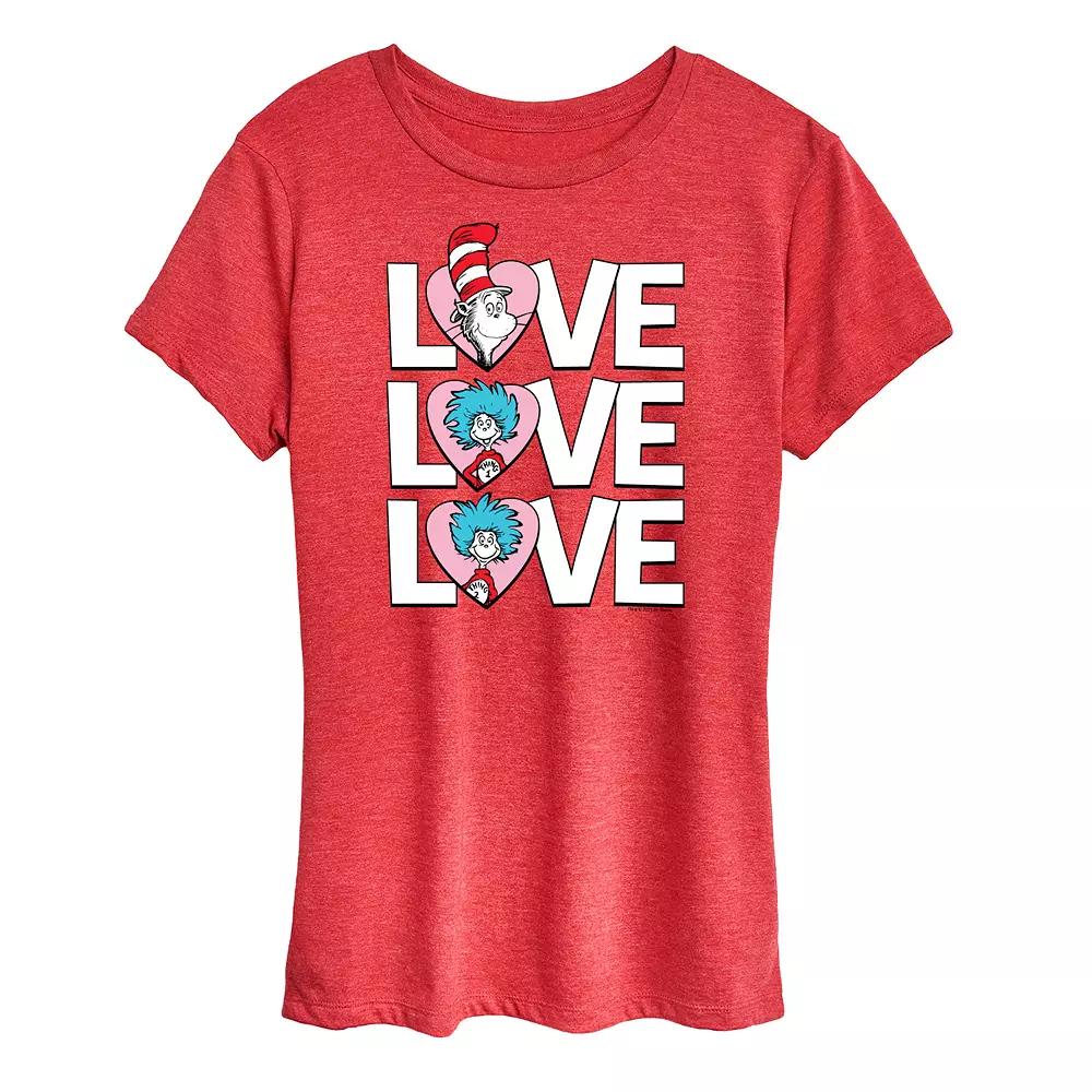 Women's Dr. Seuss Love Stacked Graphic Tee,  Product Image