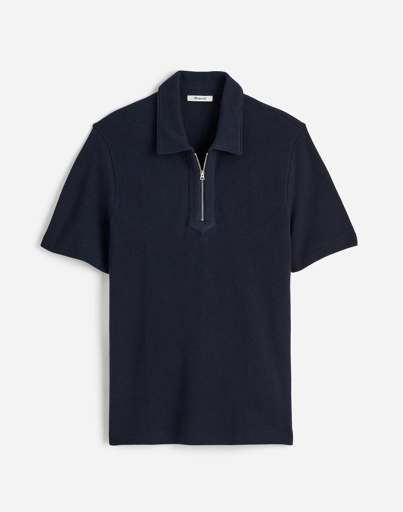 Quarter-Zip Pique Polo Shirt Product Image
