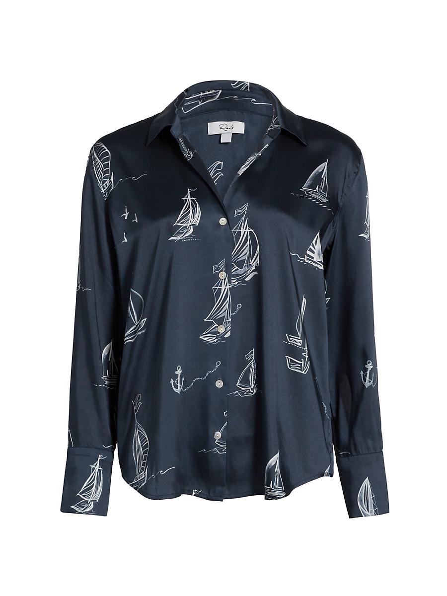 Womens Ledger Nautical Twill Button-Front Shirt Product Image