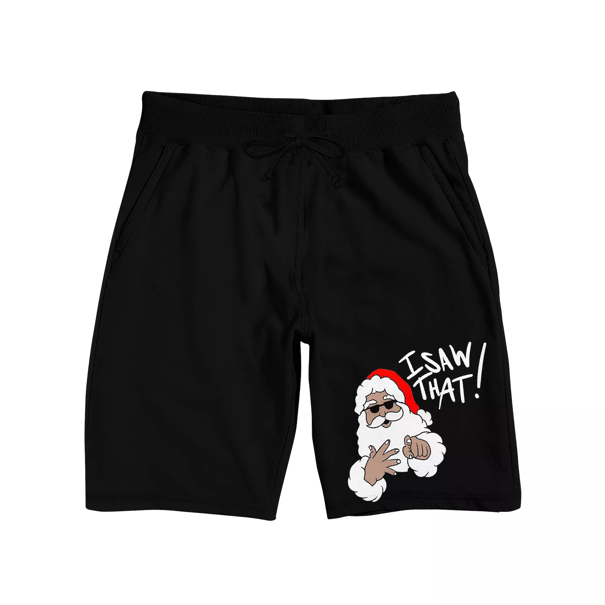 Men's Christmas Humor I Saw Pajama Shorts,  Product Image
