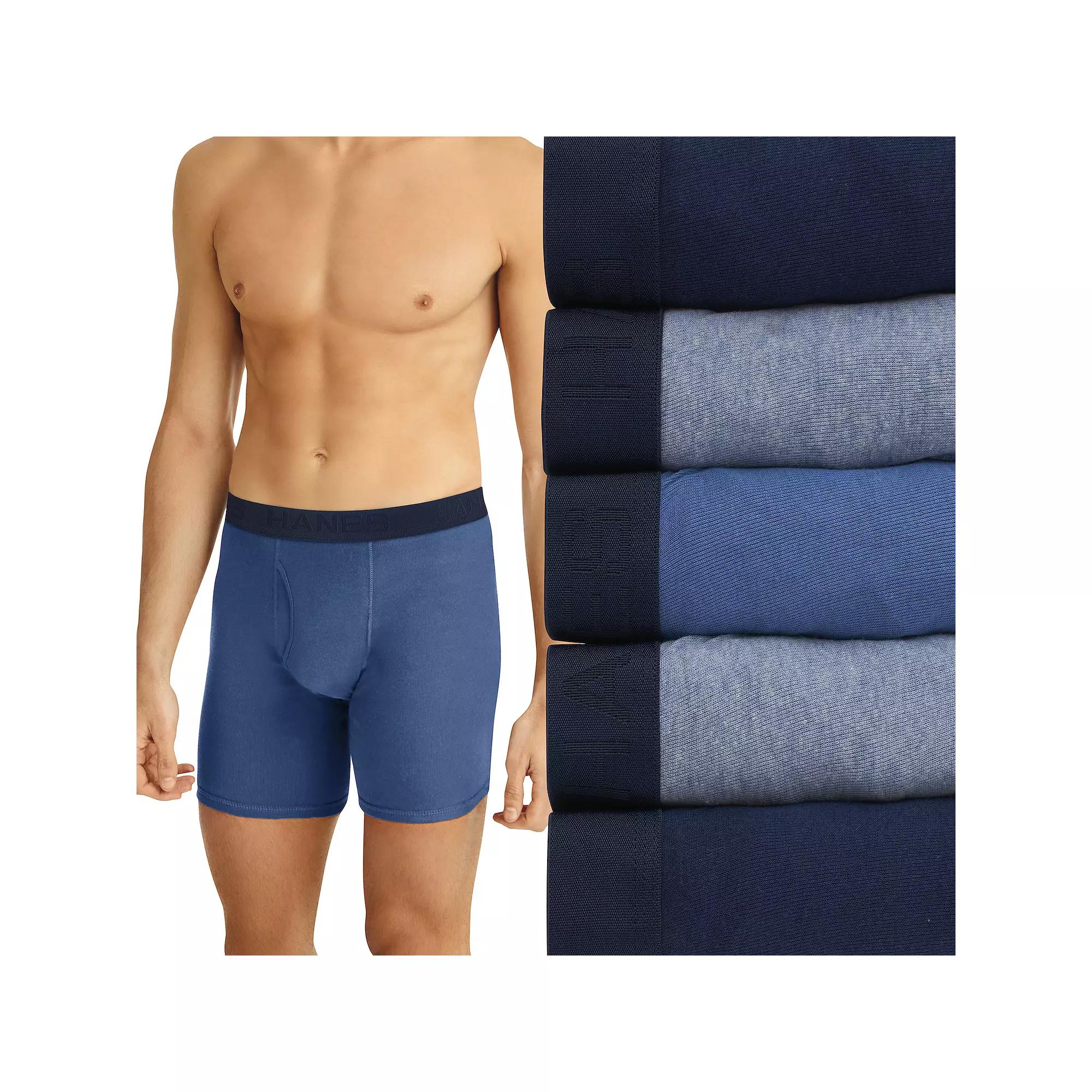 Men's Hanes® 5-Pack Ultimate Ringer Style Moisture-Wicking Boxer Brief Underwear,  Product Image