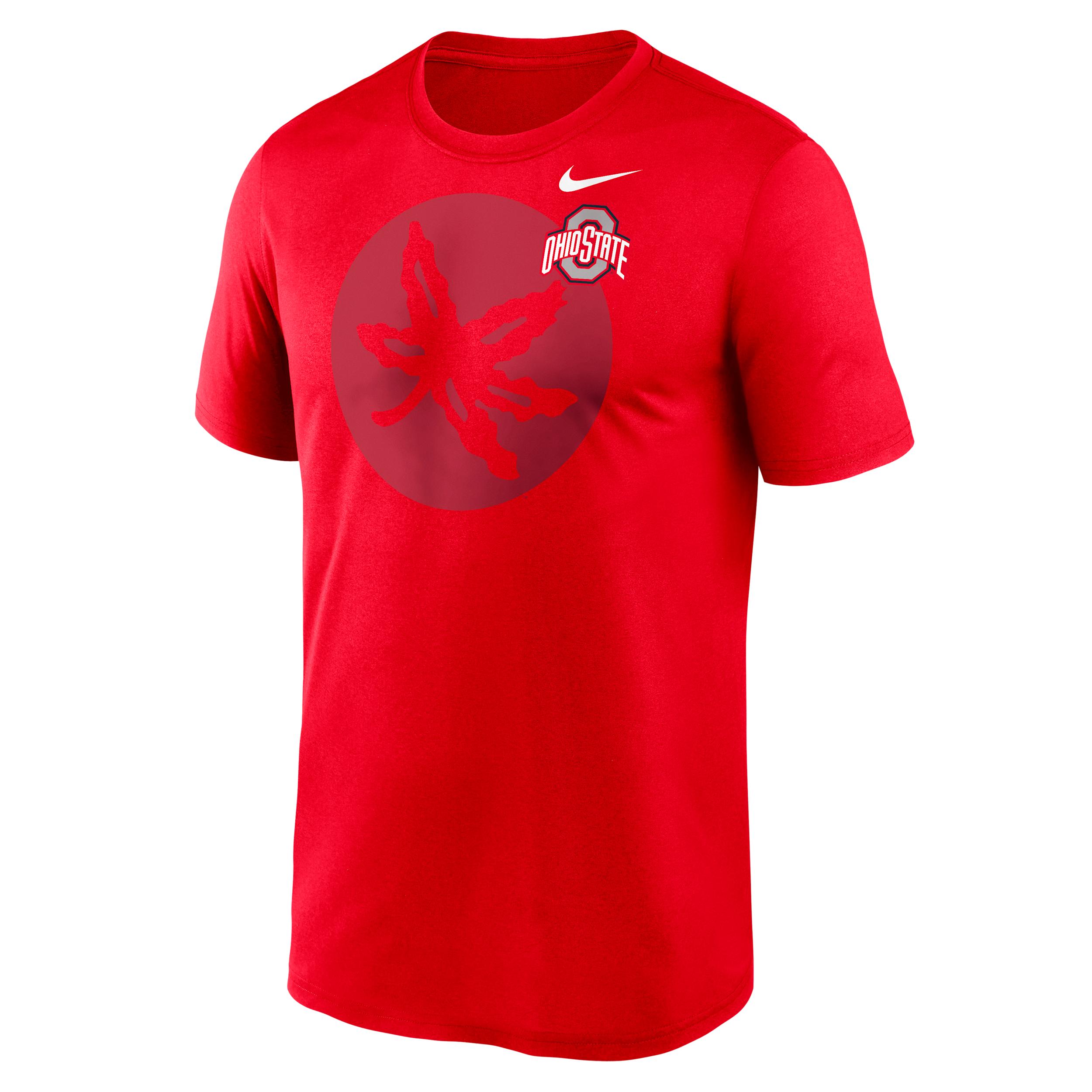 Ohio State Campus Legend Shadow Logo Nike Mens Dri-FIT College T-Shirt | NKGK65NOH-UWS Product Image