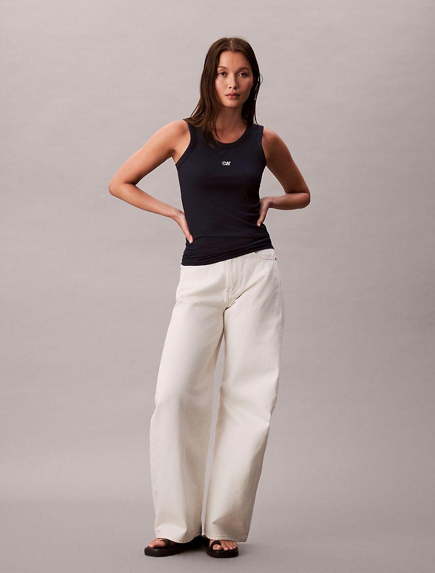 Modal Stretch Monogram Logo Graphic Tank Top  Product Image