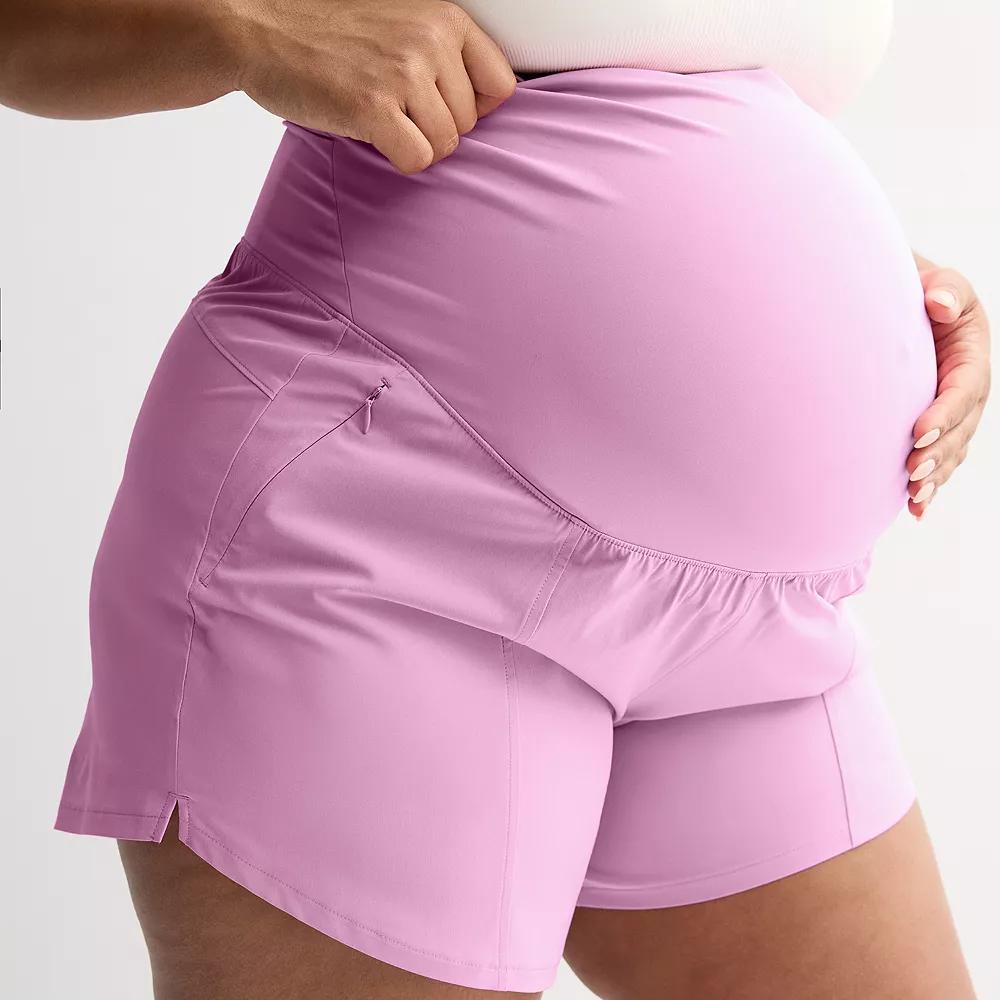 Plus Size Tek Gear Multi-Purpose Maternity Shorts, Women's, Size: 1XL, Purple Macaroon Product Image