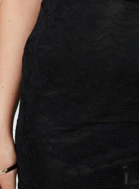Donelli Lace Mini Dress Black Product Image