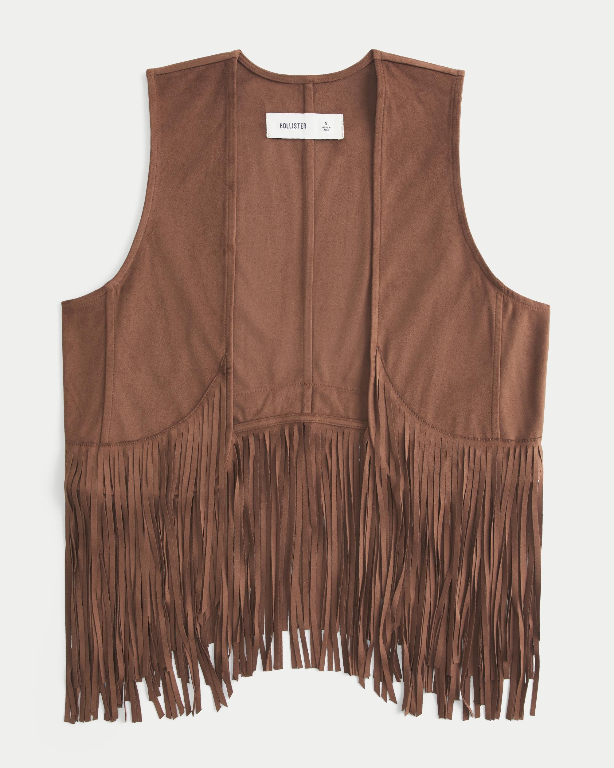 Easy Crochet-Style Fringe Vest Product Image