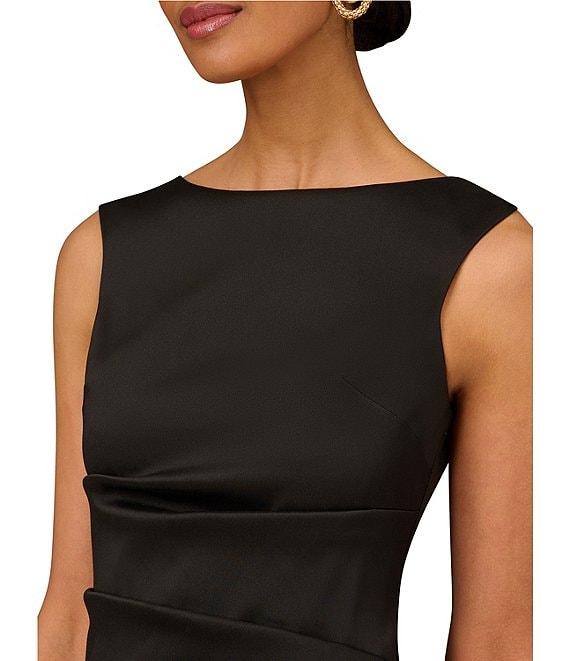 Aidan Mattox Stretch Mikado Boat Neck Sleeveless Sheath Gown Product Image