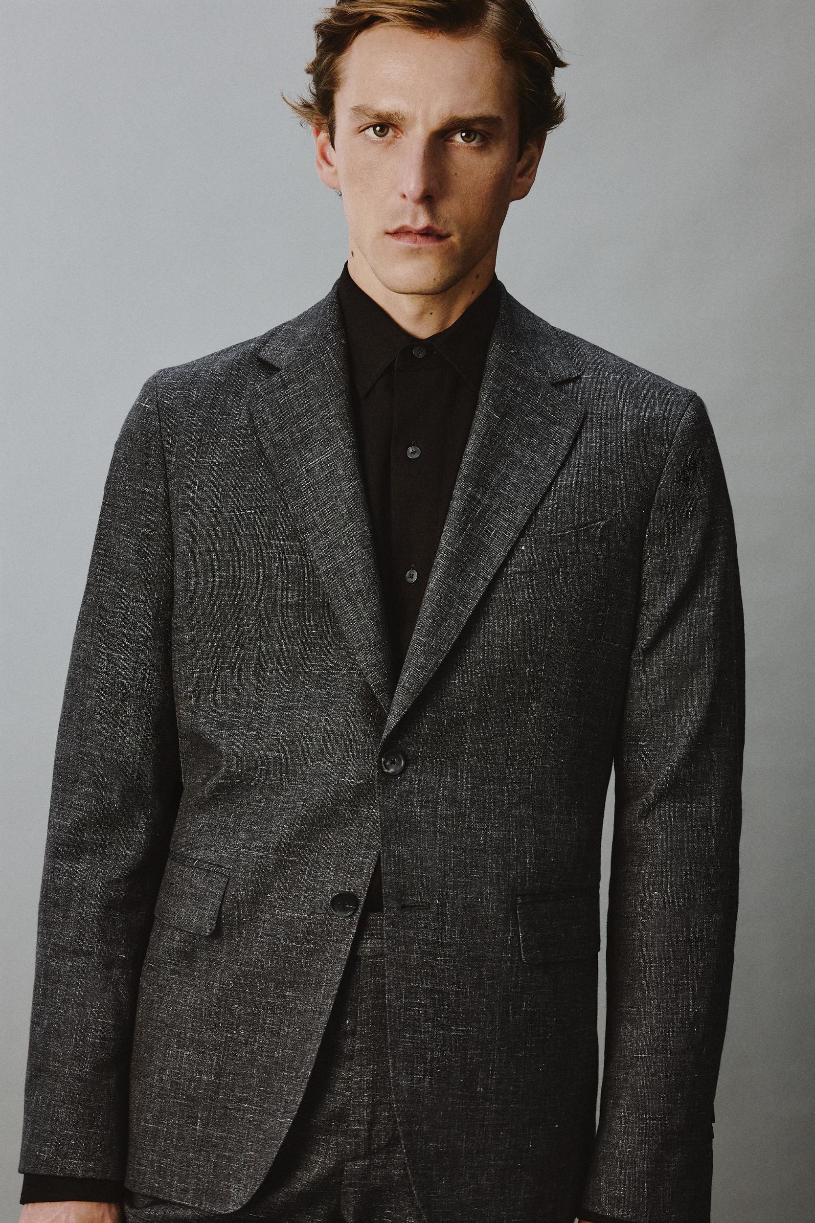 REGULAR FIT TEXTURED SUIT JACKET Product Image