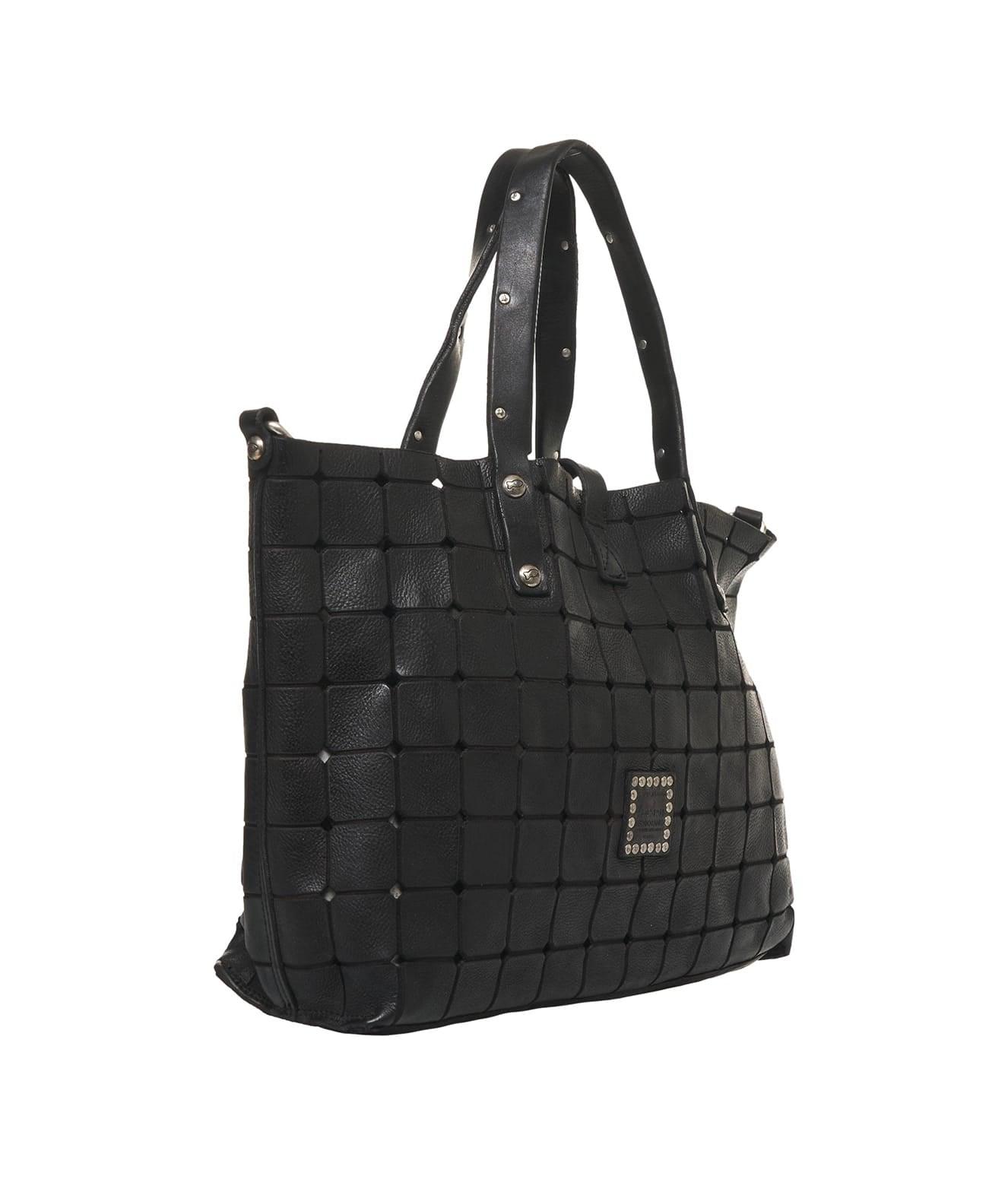 Leather shopper with studs Product Image