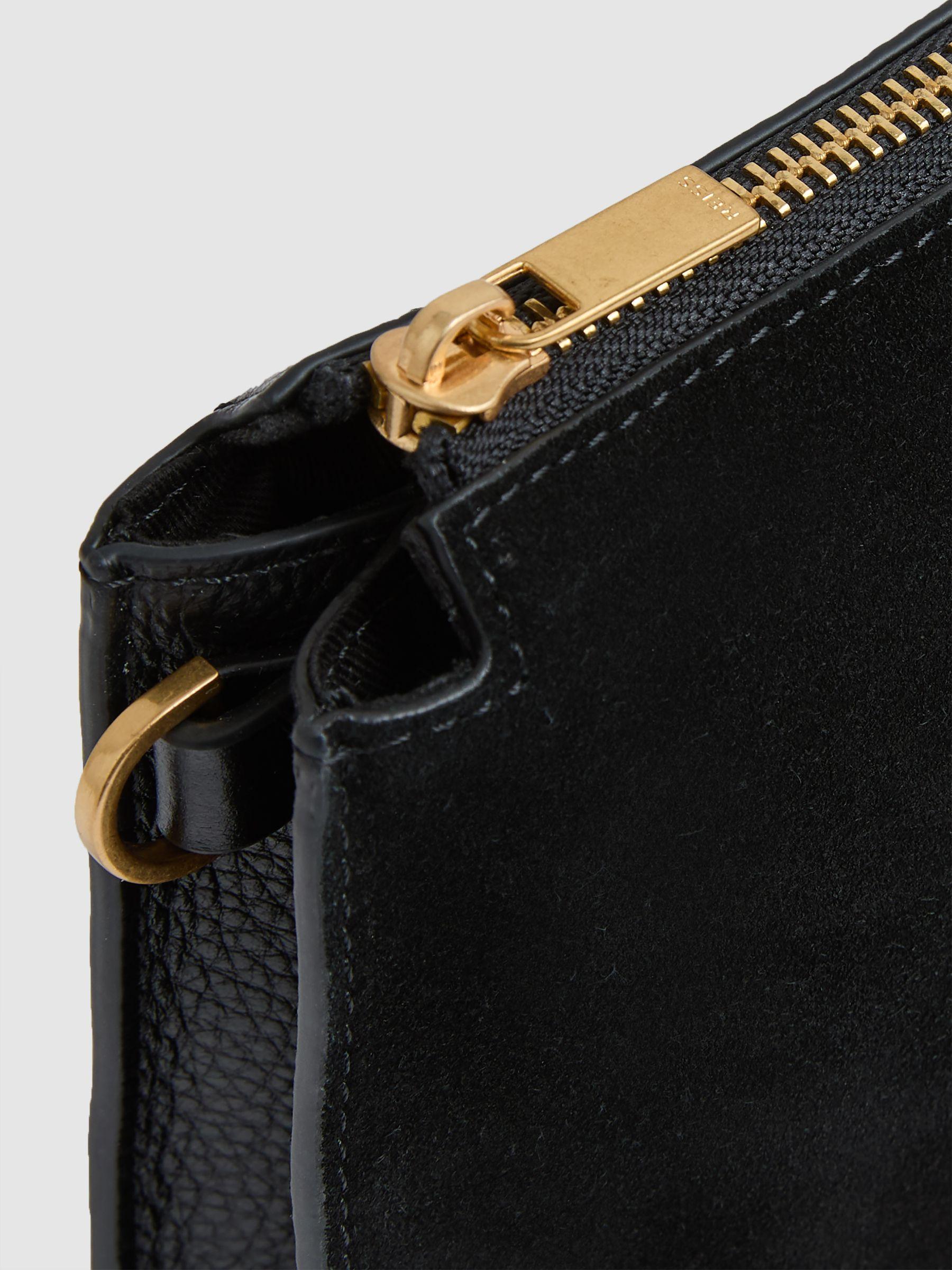 Leather And Suede Crossbody Bag in Black Product Image