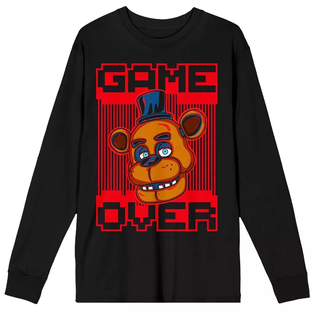 Men's Five Nights At Freddys Face Long Sleeve Tee,  Product Image