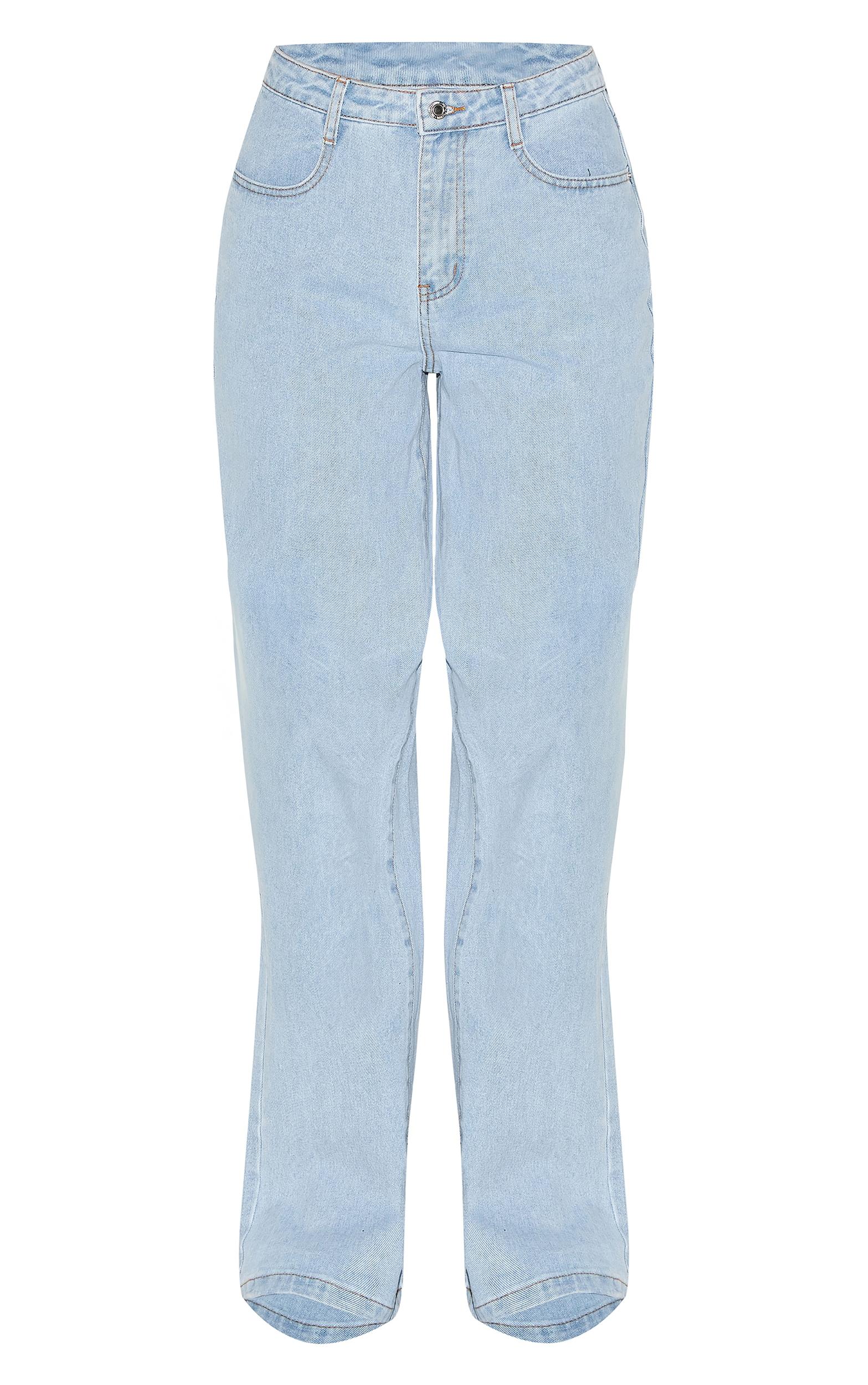 Tall Light Blue Wash High Waist Wide Leg Jeans Product Image