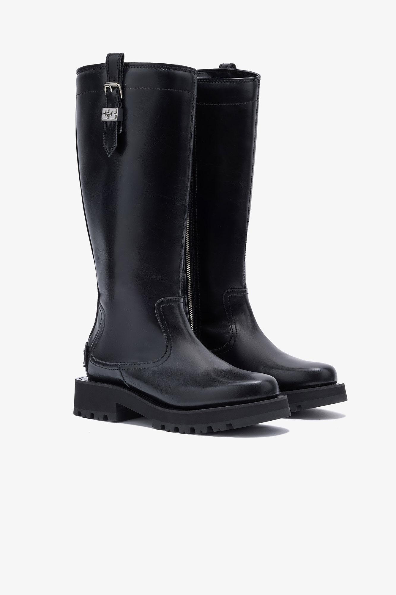 High Boots in Black Oleatex Product Image
