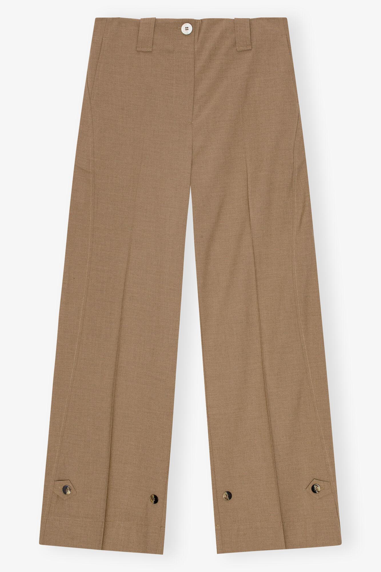 Brown Drapey Melange Pants Product Image