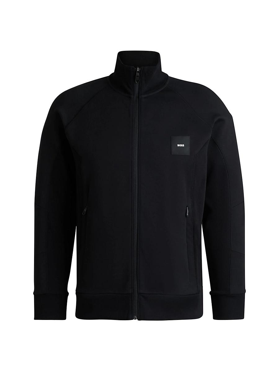 Mens Cotton Zip-Neck Sweatshirt with Double B Monogram Product Image