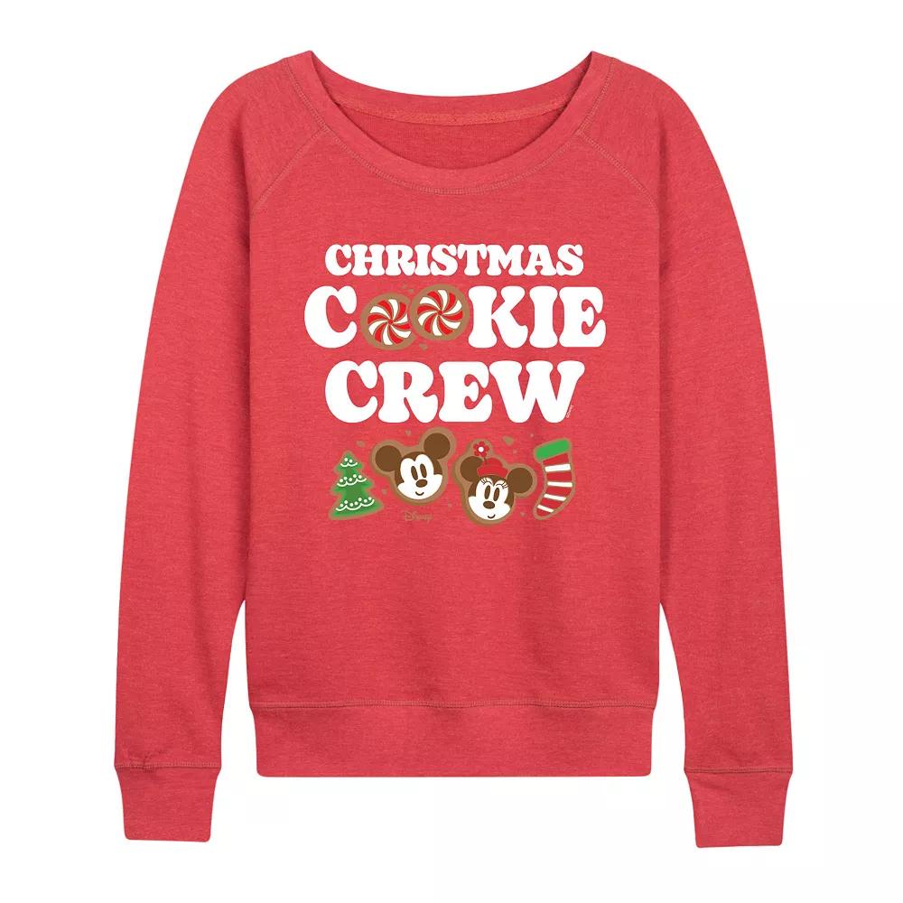 Disney's Mickey and Minnie Mouse Women's Christmas Cookie French Terry Long Sleeve Tee,  Product Image