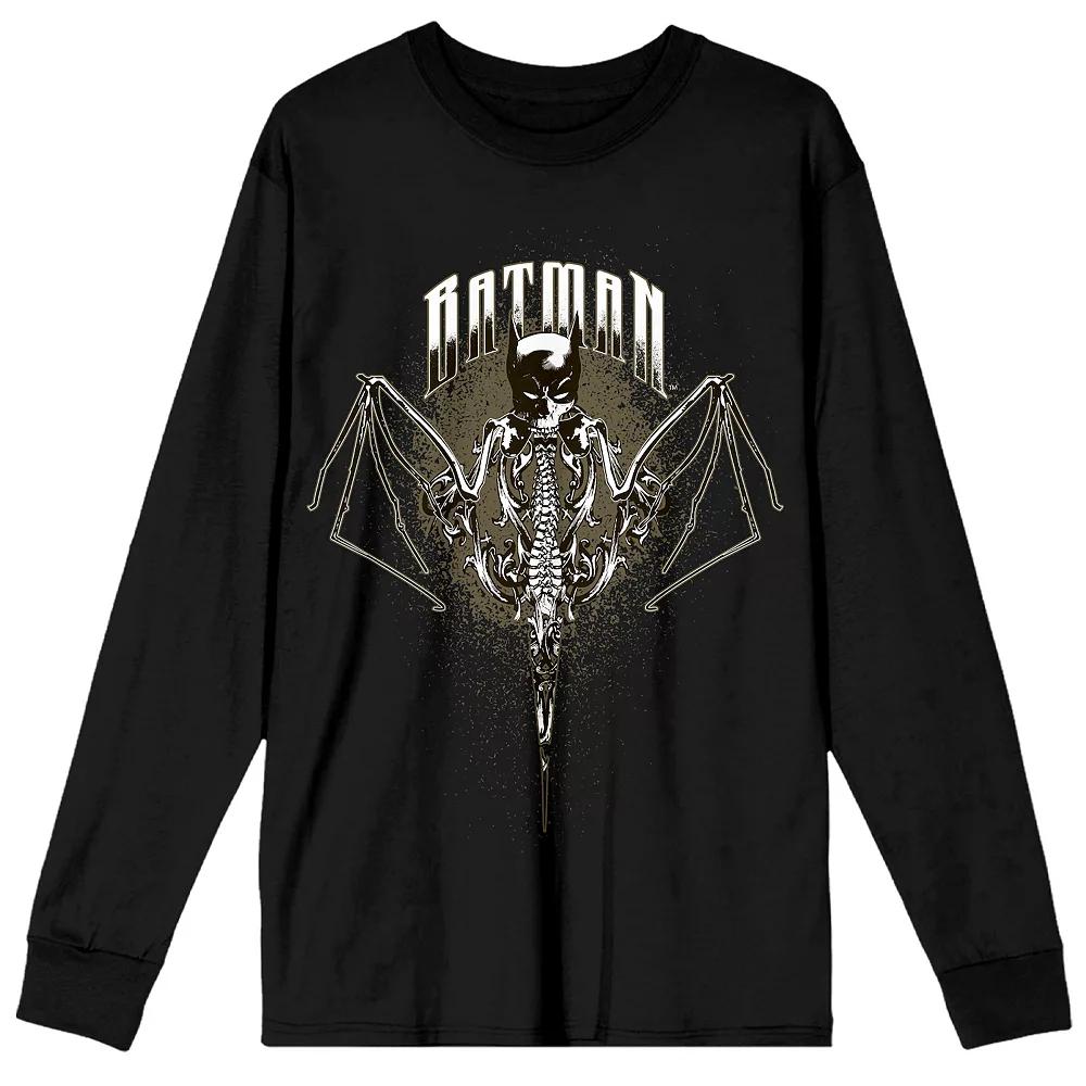 Men's Batman Gothic Bat Mask With Bat Long Sleeve Tee, Size: Medium, Black Product Image