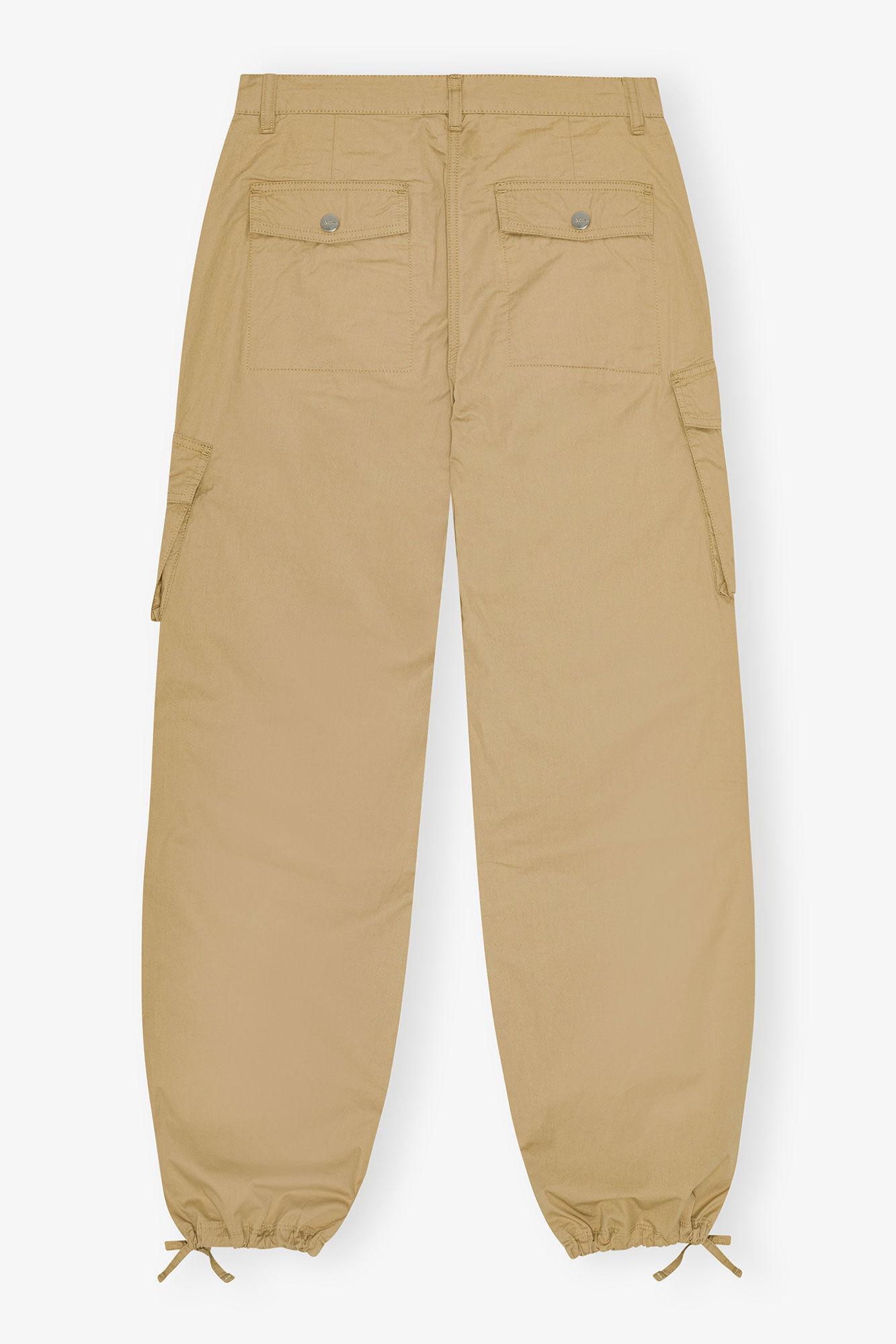 Camel Washed Cotton Twill Pants Product Image