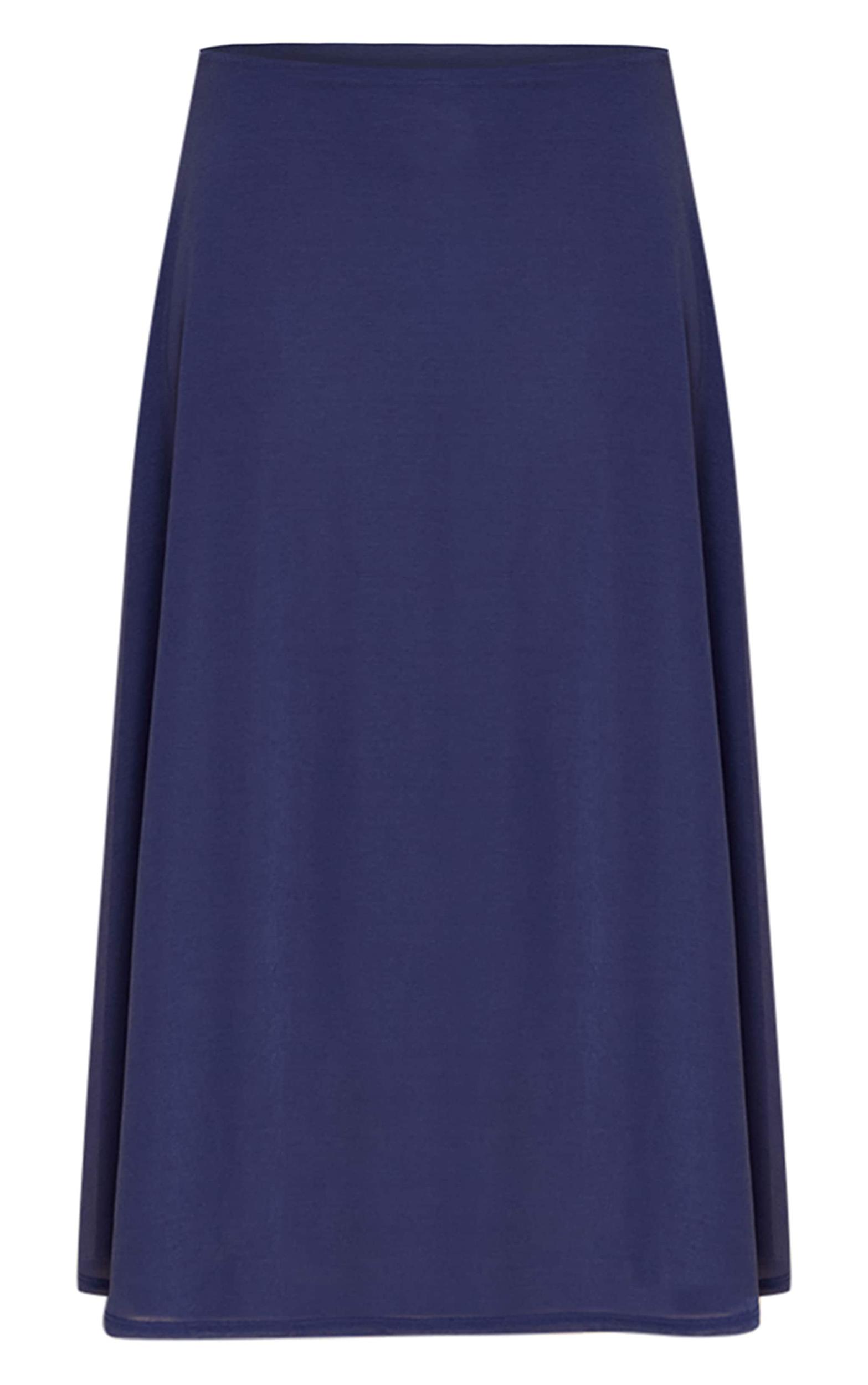  Navy Double Layer Chiffon Floaty Midaxi Skirt Product Image