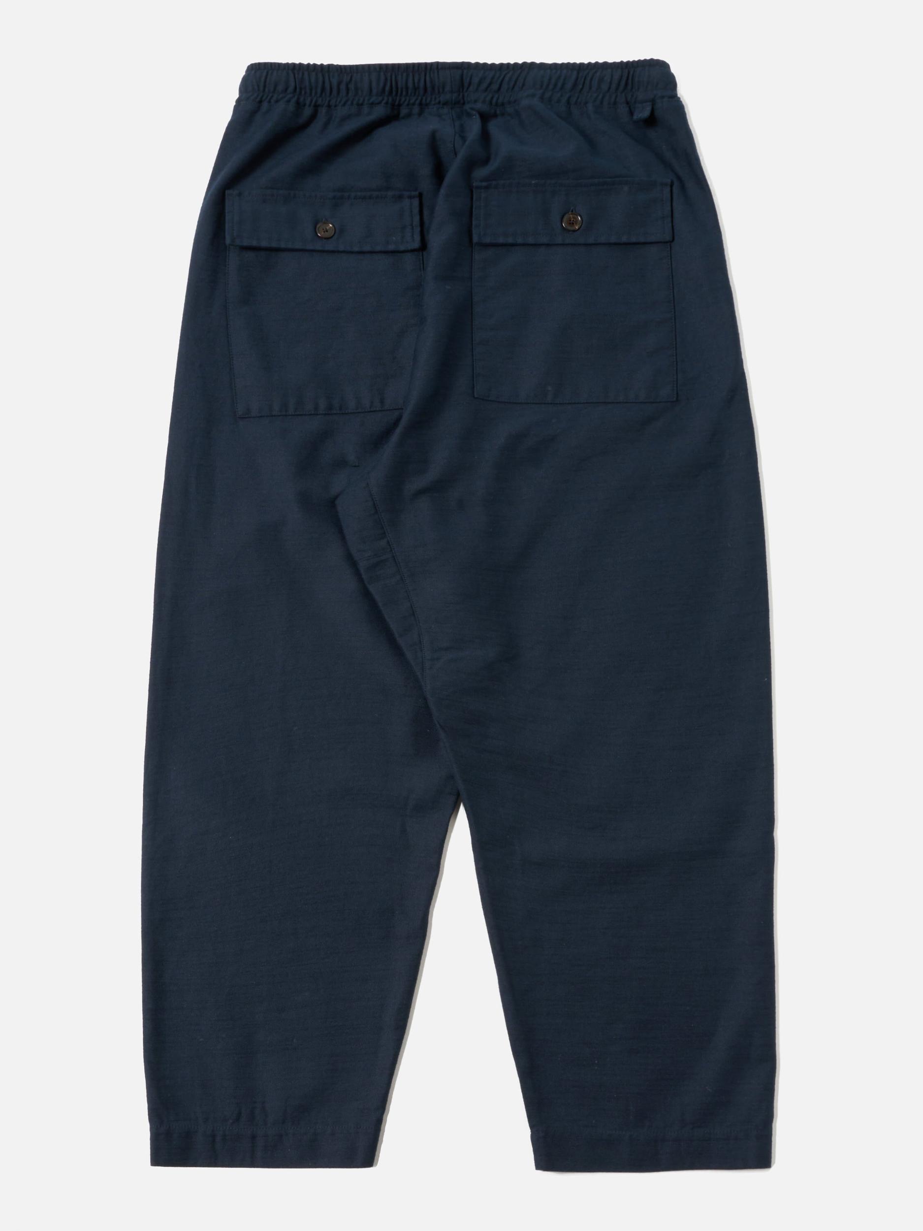 Universal Works Braga Pant in Navy Slub Sateen Product Image
