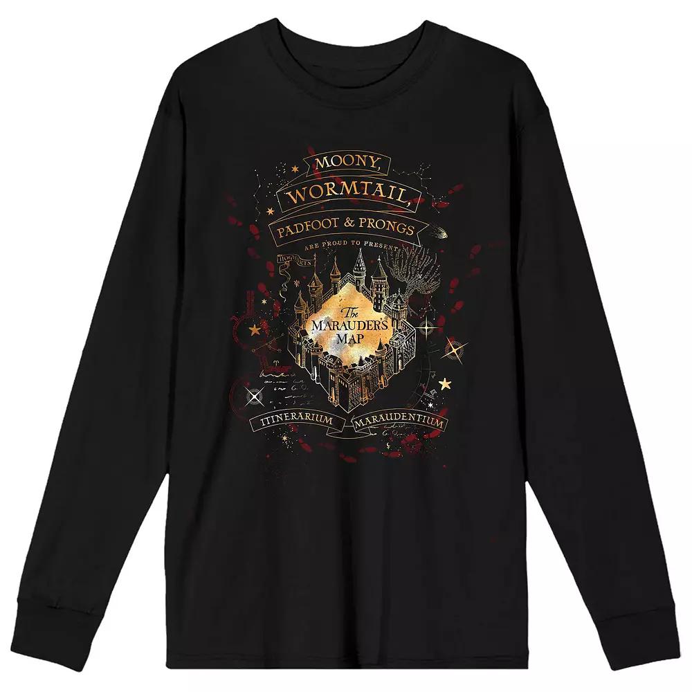 Men's Harry Potter Marauders Map Long Sleeve Tee,  Product Image