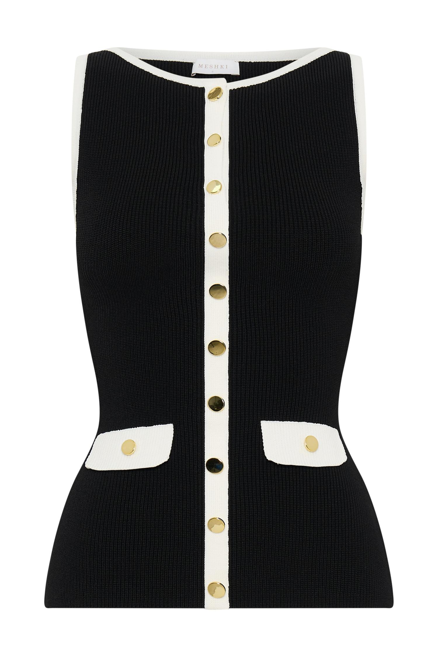 Sawyer Longline Top - Black/White Product Image