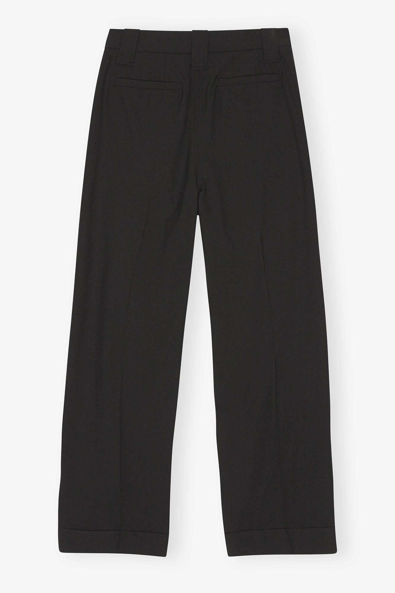 Black Drapey Melange Pleat Pants Product Image