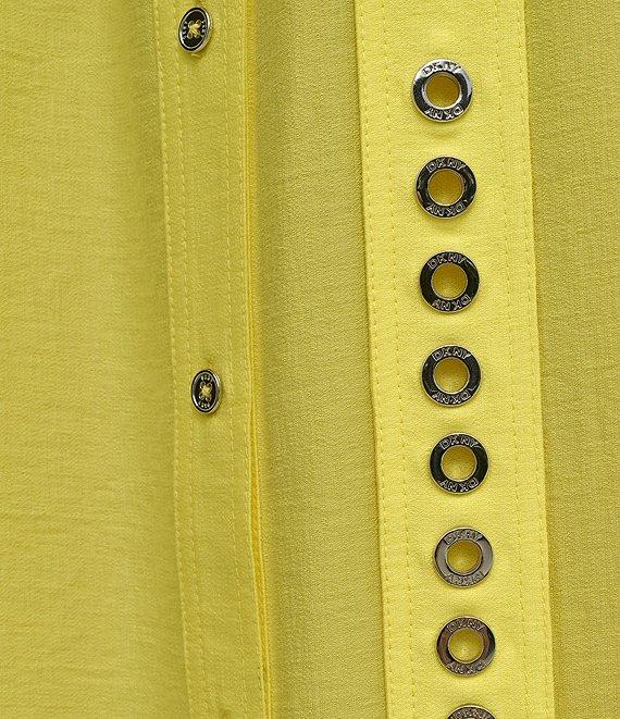DKNY by Donna Karan Petite Size Short Sleeve Button Front Shirt Dress Product Image