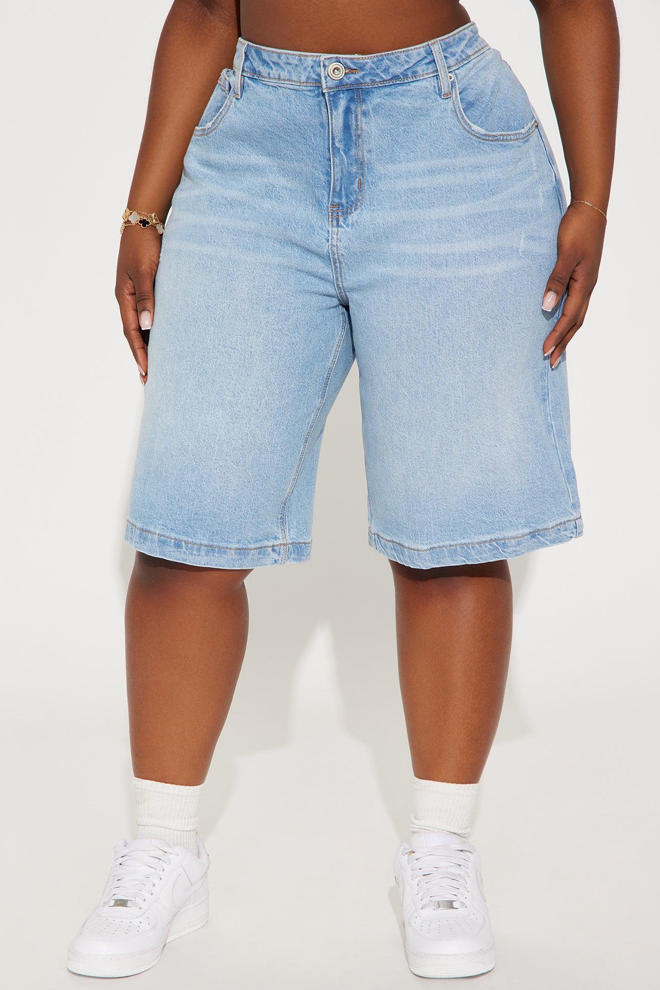 Mackenzie Drop Waist Denim Jort - Light Wash Product Image