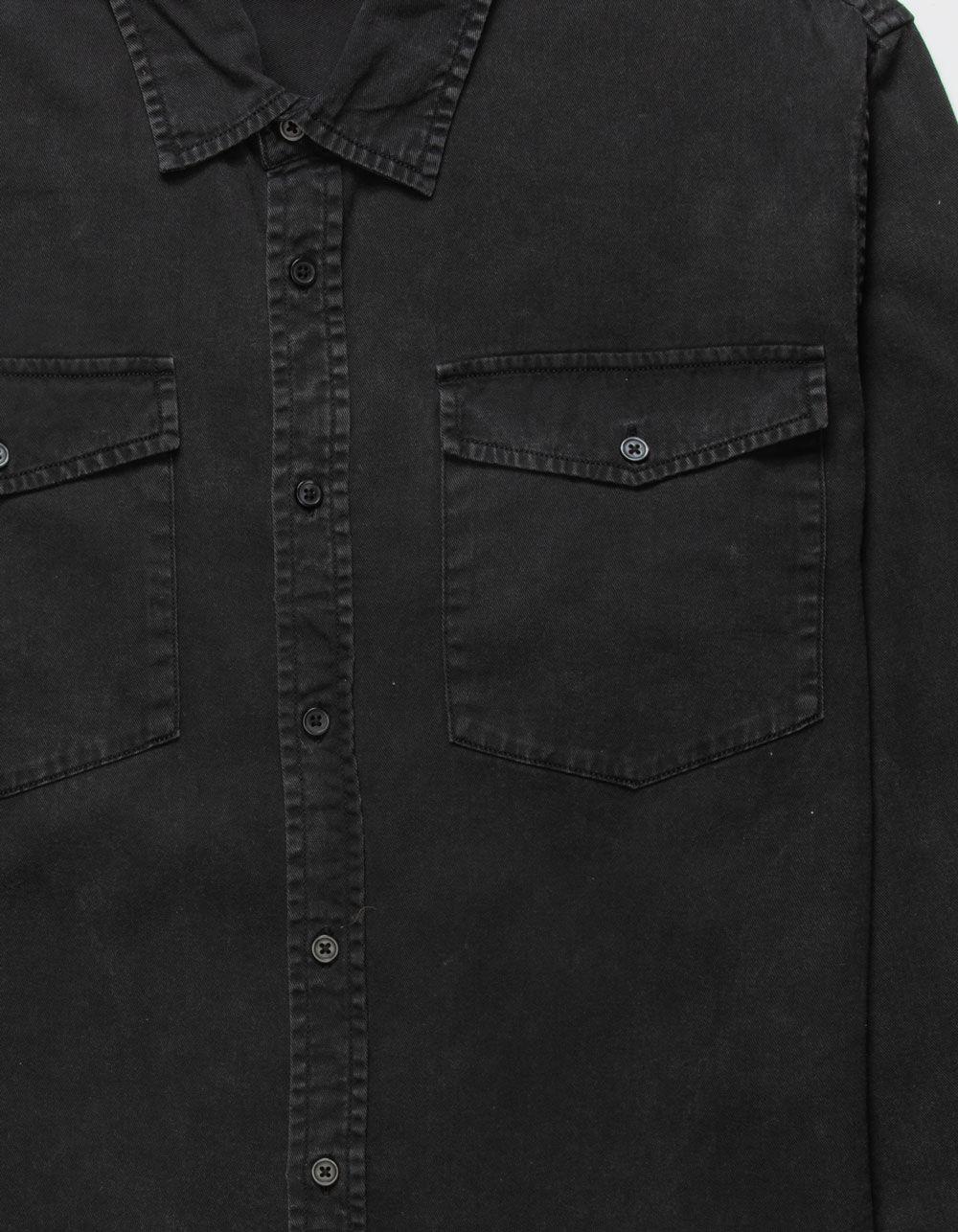 RSQ Mens Washed Twill Shirt - BLACK Product Image