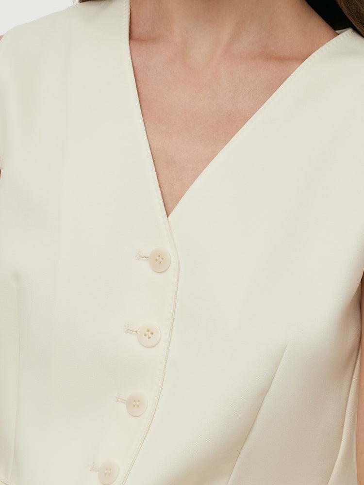 Worsted Wool Single-Breasted Women Vest Product Image