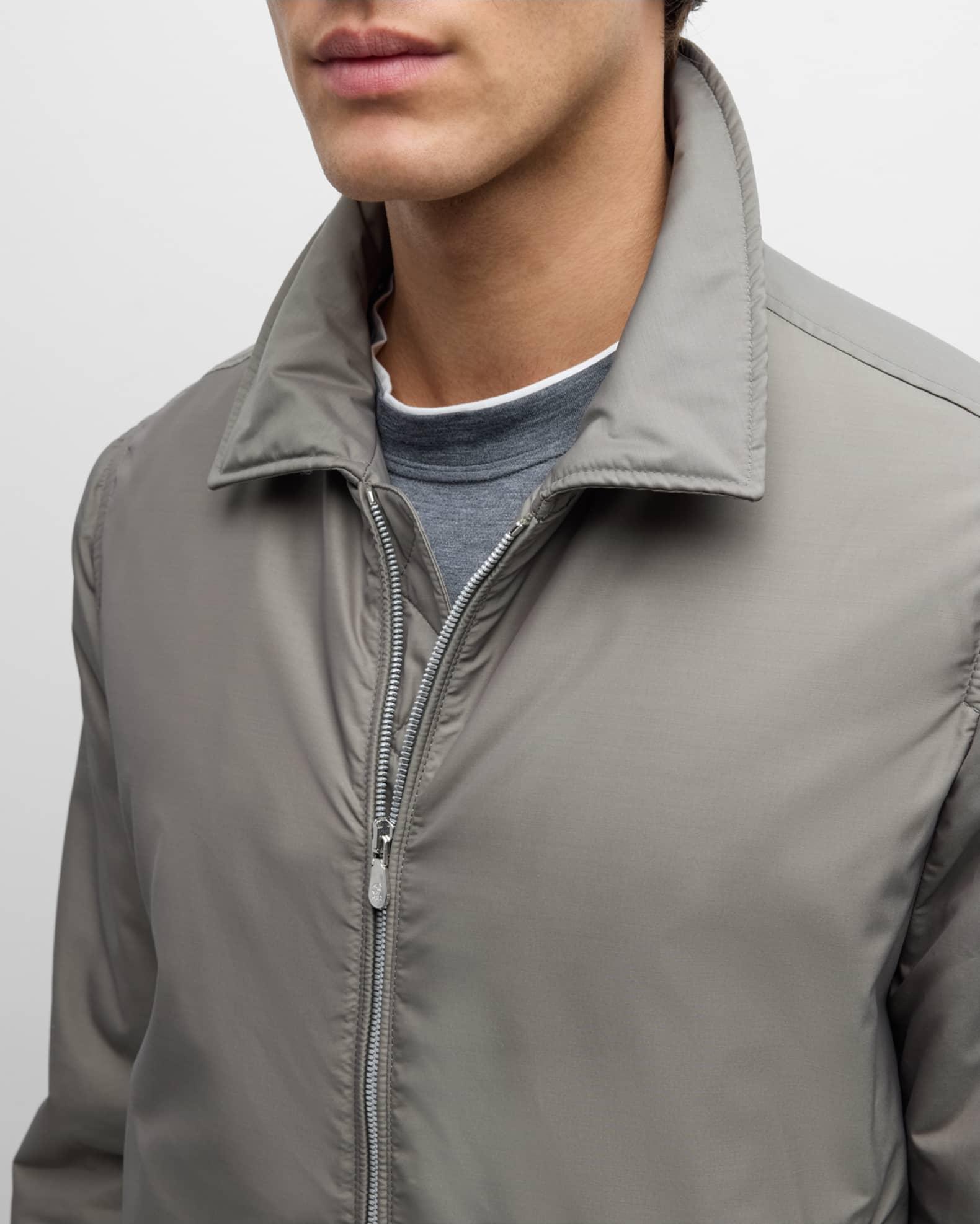 Men's Nylon-Silk Full-Zip Bomber Jacket Product Image