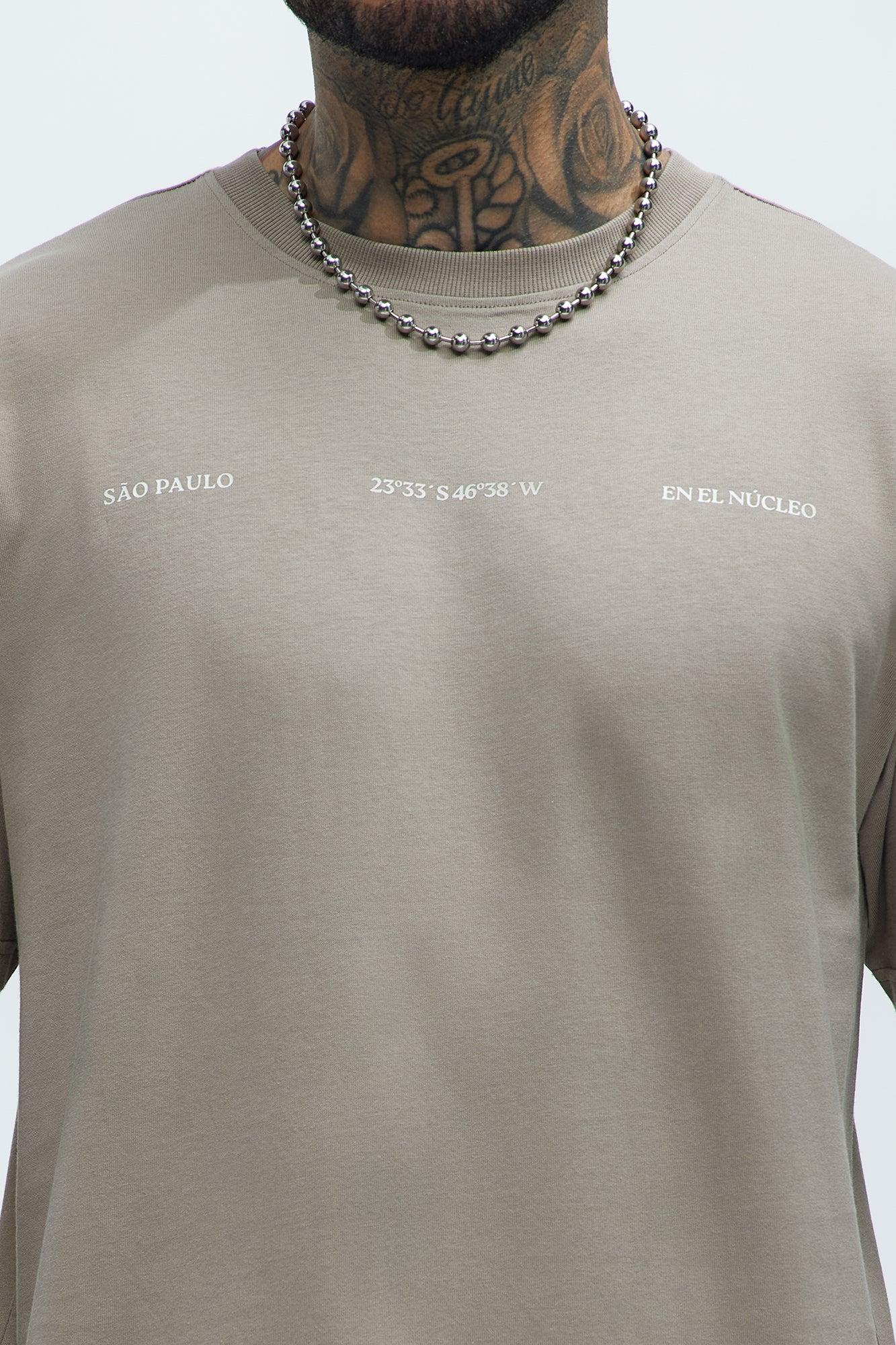 Sao Paulo Oversized Short Sleeve Tee - Taupe Product Image