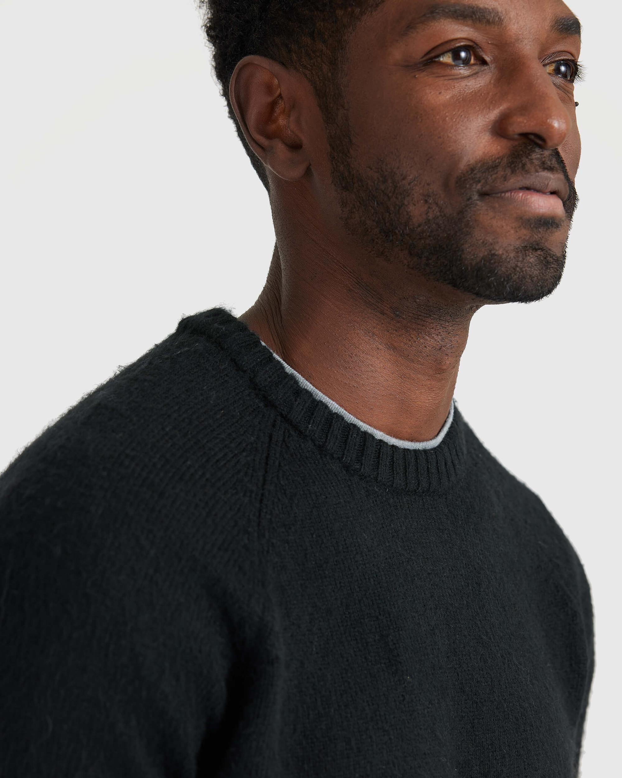 Black Crew Neck Sweater Product Image