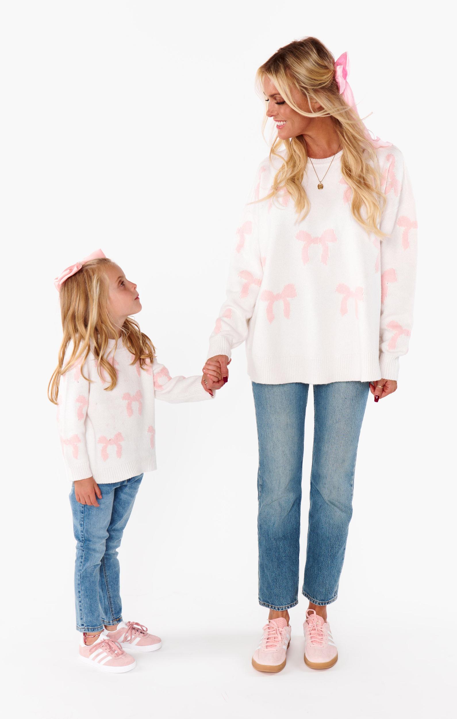 Little Gabrielle Sweater ~ Put A Bow On It Knit Kids Product Image