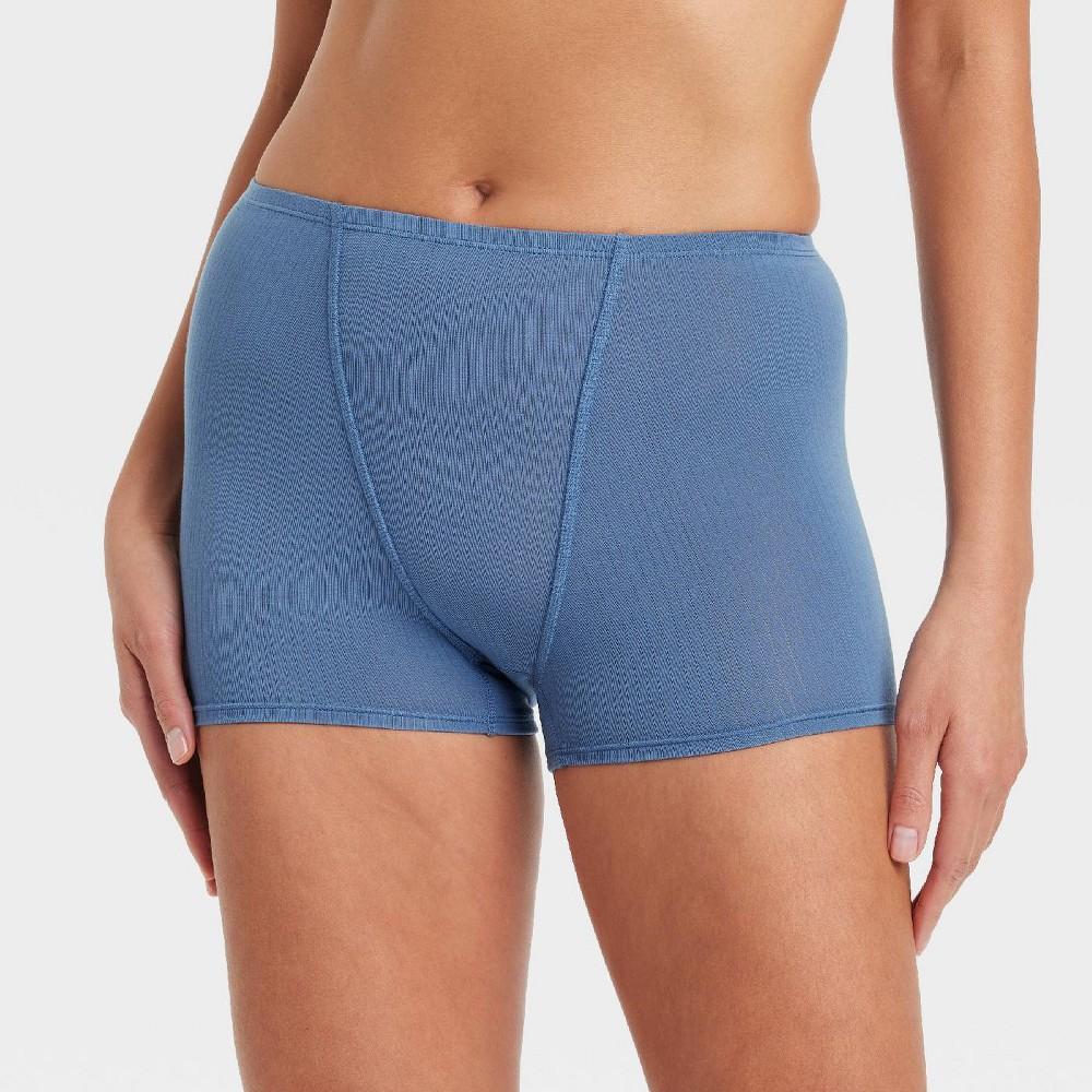 Women's Modal Blend Shortie Underwear - Auden™ Dark Blue XXL: High Rise, Fold Over Waistband, Cotton Gusset Product Image