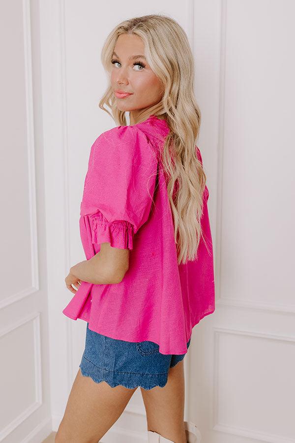 Sweet Smile Linen-Blend Top Product Image