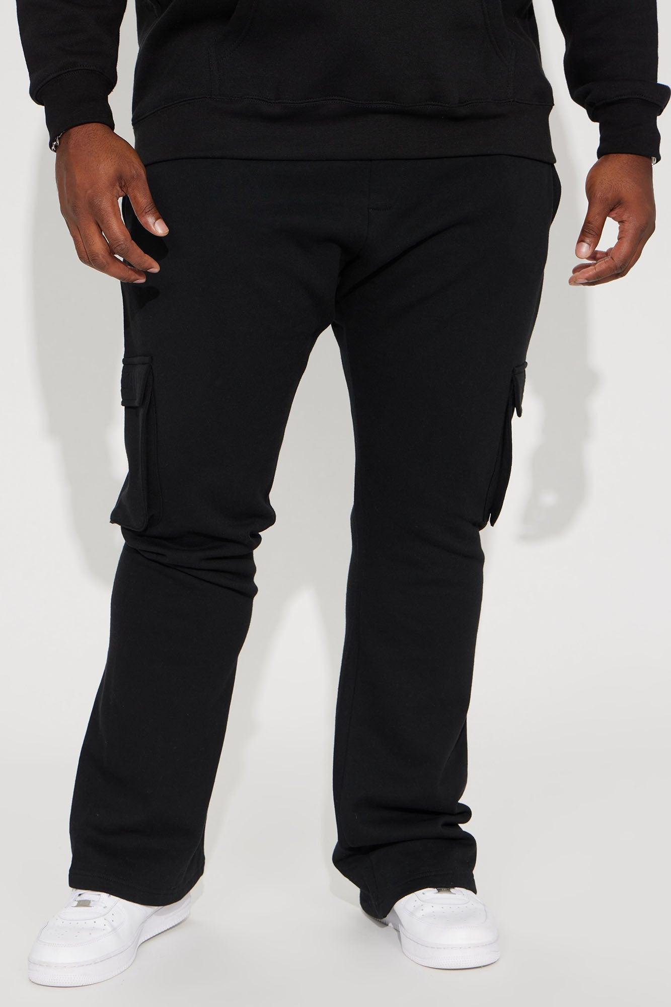 Tyson Cargo Skinny Flared Sweatpant - Black Product Image