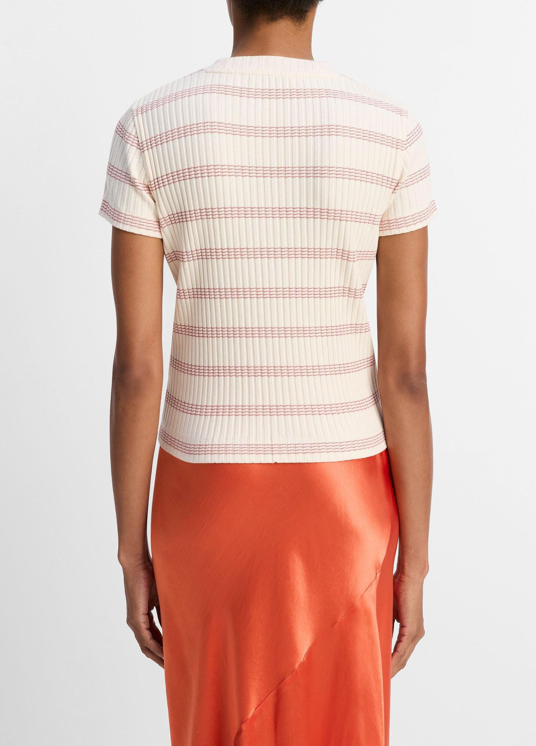 Striped Ribbed Cotton-Blend Top Product Image