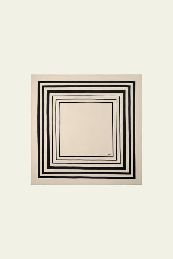 Geometric Print Silk Scarf Product Image