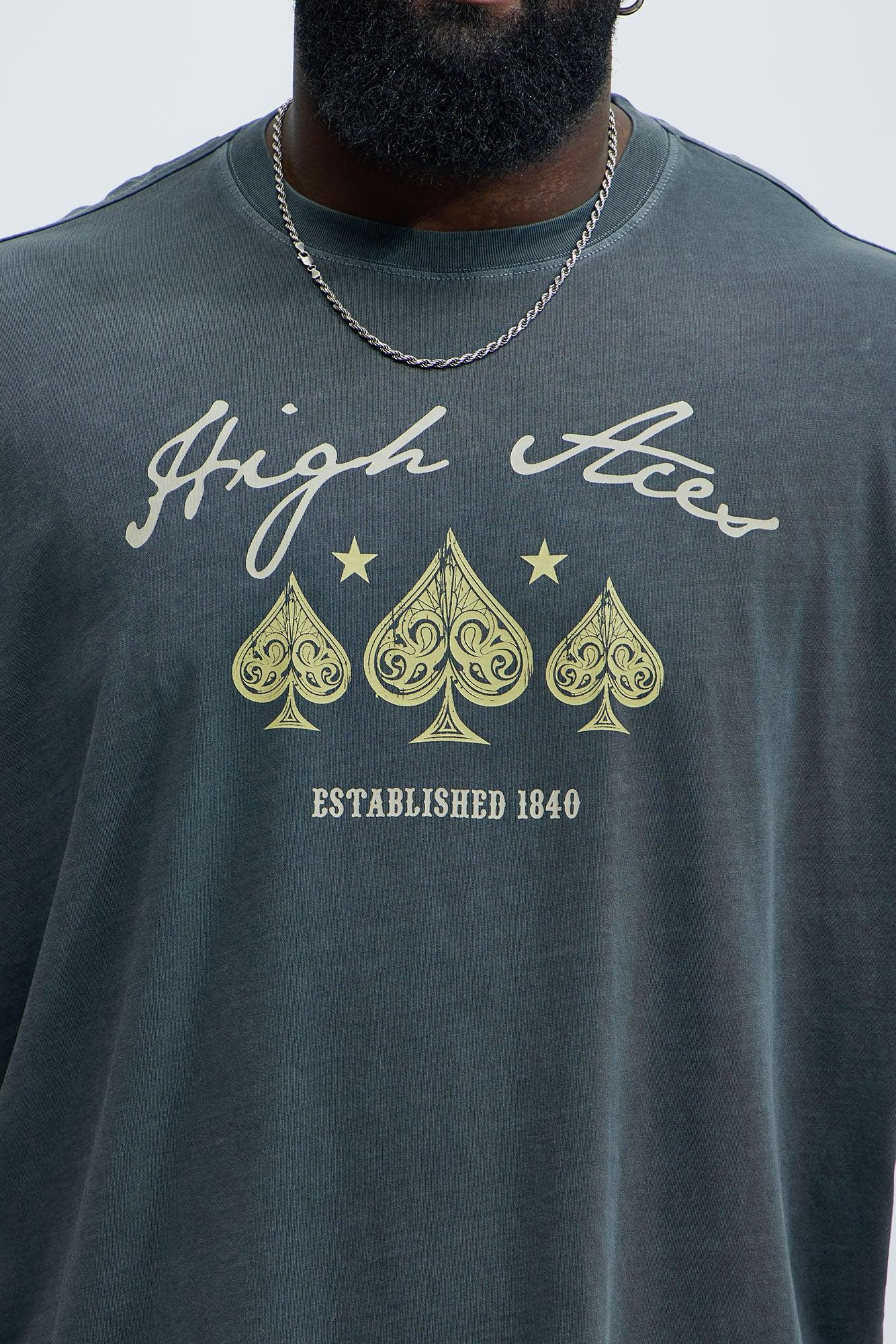 High Aces Oversized Short Sleeve Tee - Grey Product Image