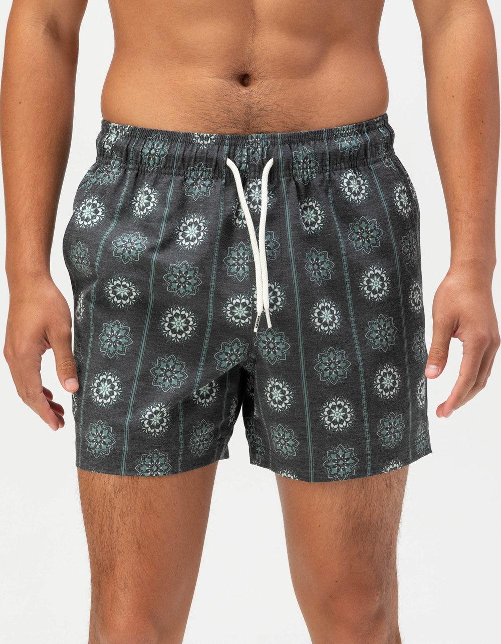 RSQ Mens Dotted Medallions Swim Shorts - BLACK Product Image