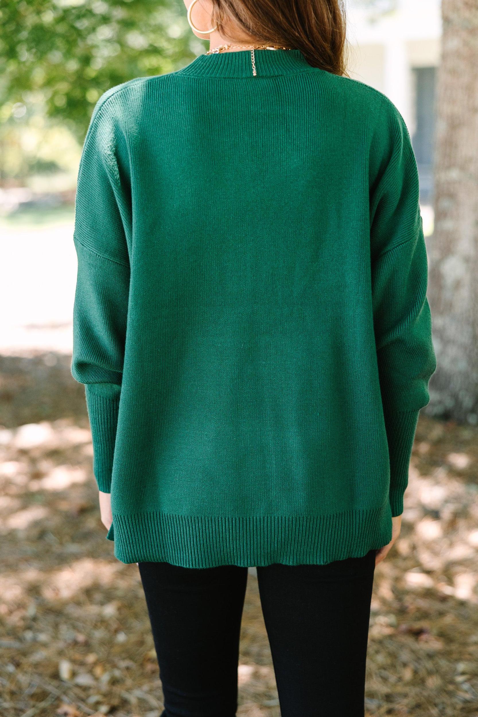 Perfectly You Emerald Green Mock Neck Sweater Female Product Image