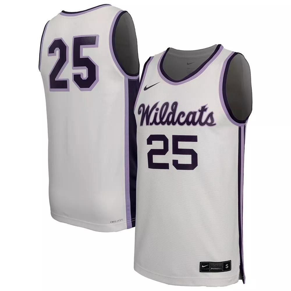 Men's Nike White Kansas State Wildcats #25 Retro Replica Basketball Jersey,  Product Image