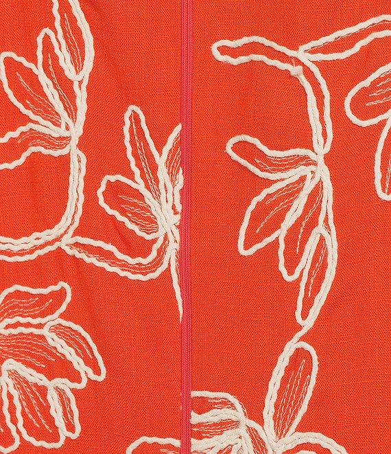 Alex Marie Lily Embroidered Linen Blend Sleeveless Square Neck Dress Product Image